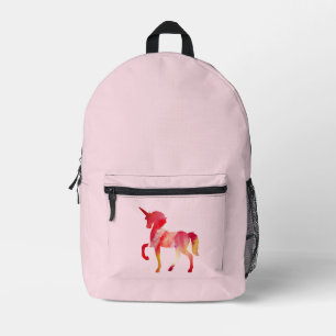 Unicorn Watercolor Art Lamp Shade Printed Backpack