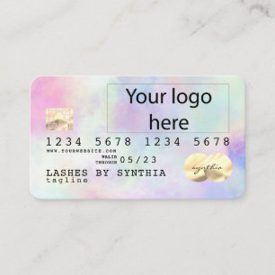 Unicorn watercolor Credit Card add your logo