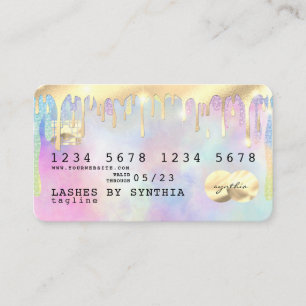 Unicorn watercolor glitter drips Credit Card drip
