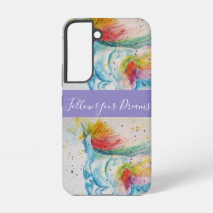 Unicorn Watercolor Painting Dreams Samsung Galaxy Case