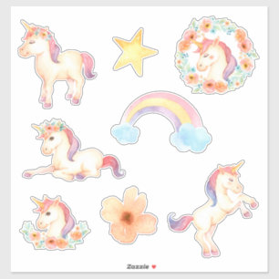 Unicorn Watercolor Stickers