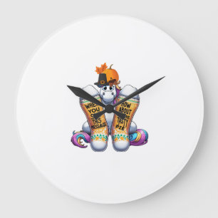 Unicorn Wearing Socks Men Women Kids Boys Girls Th Large Clock