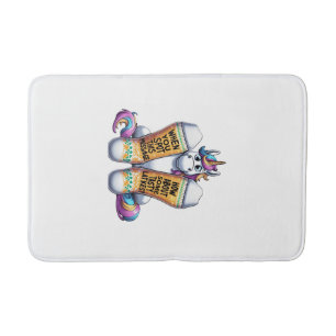 Unicorn Wearing Socks Men Women Kids Teens Hanukka Bath Mat