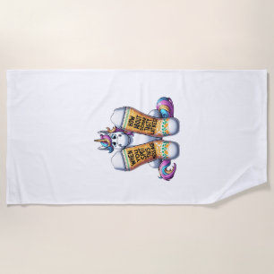 Unicorn Wearing Socks Men Women Kids Teens Hanukka Beach Towel