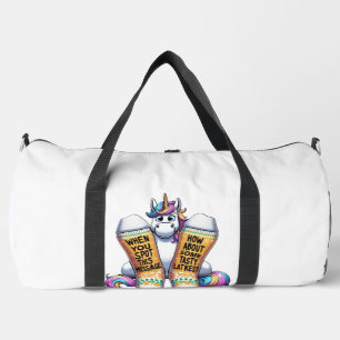 Unicorn Wearing Socks Men Women Kids Teens Hanukka Duffle Bag