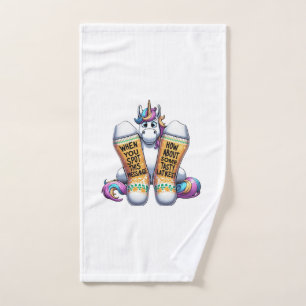 Unicorn Wearing Socks Men Women Kids Teens Hanukka Hand Towel