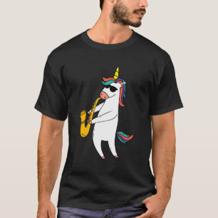 Unicorn Wearing Sunglasses Playing Saxophone T-Shirt