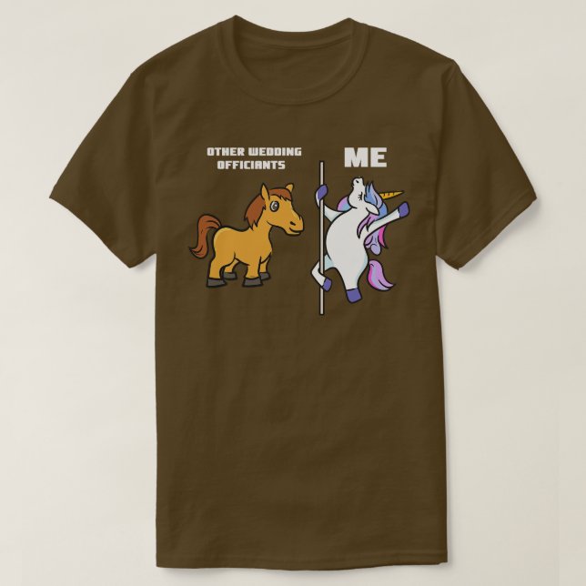 Unicorn Wedding Officiant T-Shirt (Design Front)