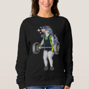 Unicorn Weightlifting  Cool Horned Horse Workout Sweatshirt