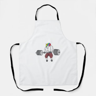 Unicorn Weightlifting Fitness Gym Bodybuilding Tan Apron