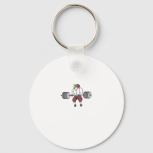 Unicorn Weightlifting Fitness Gym Bodybuilding Tan Key Ring