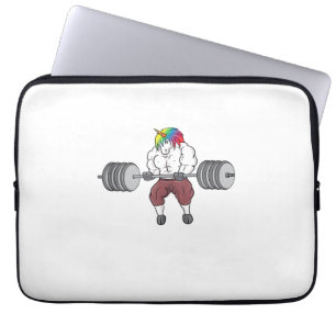 Unicorn Weightlifting Fitness Gym Bodybuilding Tan Laptop Sleeve