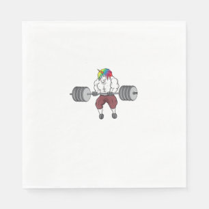 Unicorn Weightlifting Fitness Gym Bodybuilding Tan Napkin