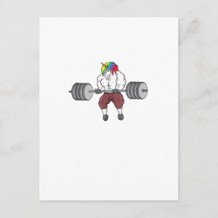 Unicorn Weightlifting Fitness Gym Bodybuilding Tan Postcard