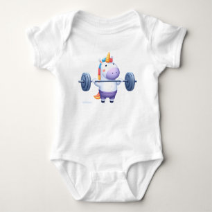 Unicorn Weightlifting – Funny Strong Unicorn Kids Baby Bodysuit