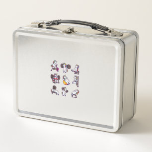 Unicorn Weightlifting Powerlifting Gym Workout Gir Metal Lunch Box