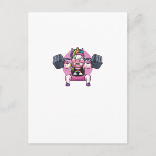Unicorn Weightlifting Squat Fitness Workout Gym Gi Postcard