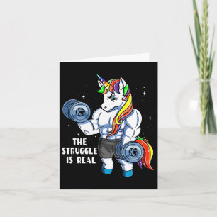 Unicorn Weightlifting T Shirt - Rainbow Unicorn Gy Card