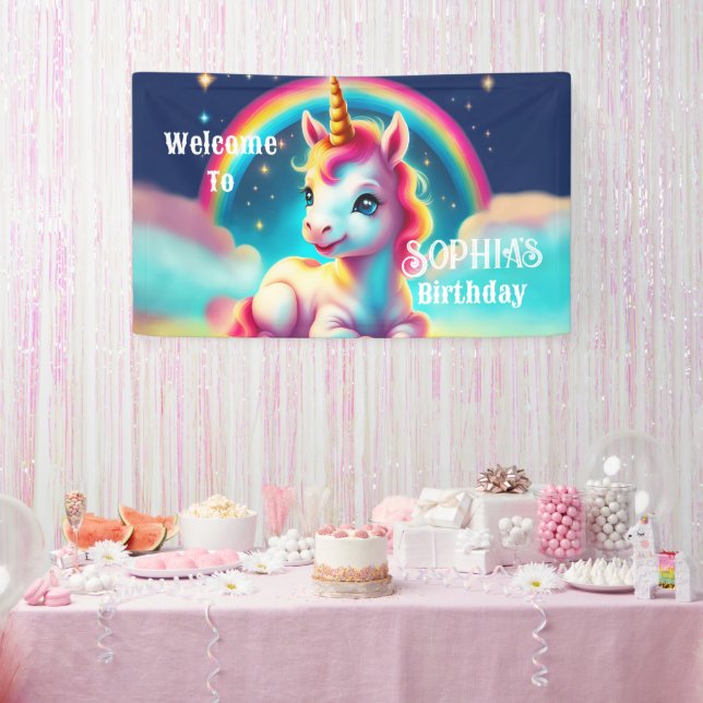 Unicorn Welcome to the Birthday Banner Party Sign  (Party)