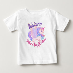 Unicorn where magic lived baby T-Shirt