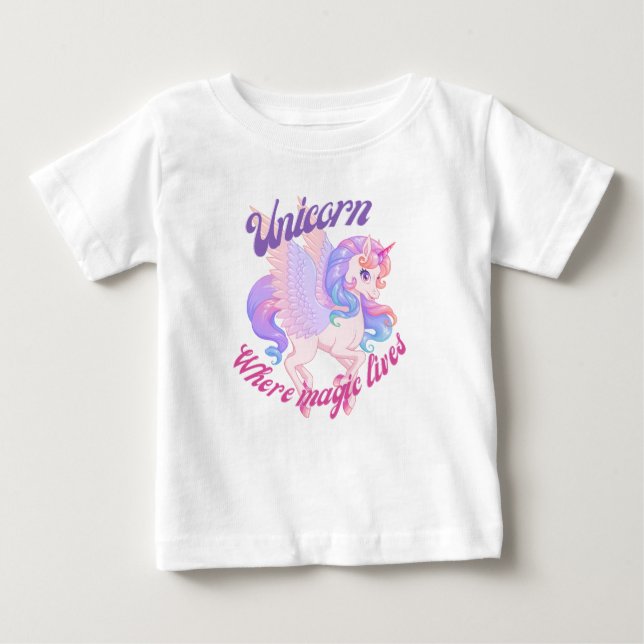 Unicorn where magic lived baby T-Shirt (Front)