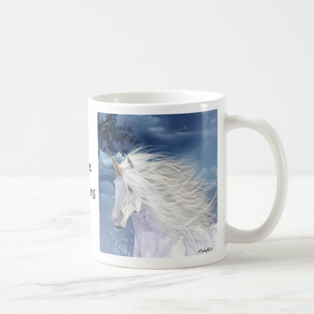 Unicorn White Beauty Coffee Mug (Right)