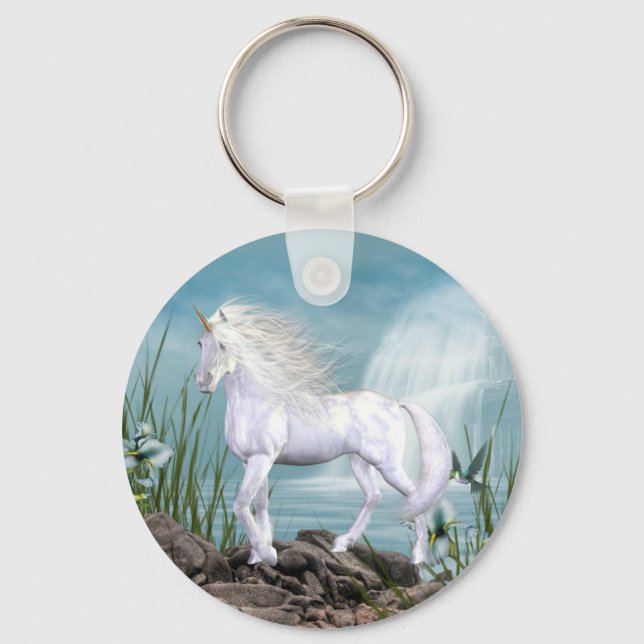 Unicorn White Beauty Key Ring (Front)