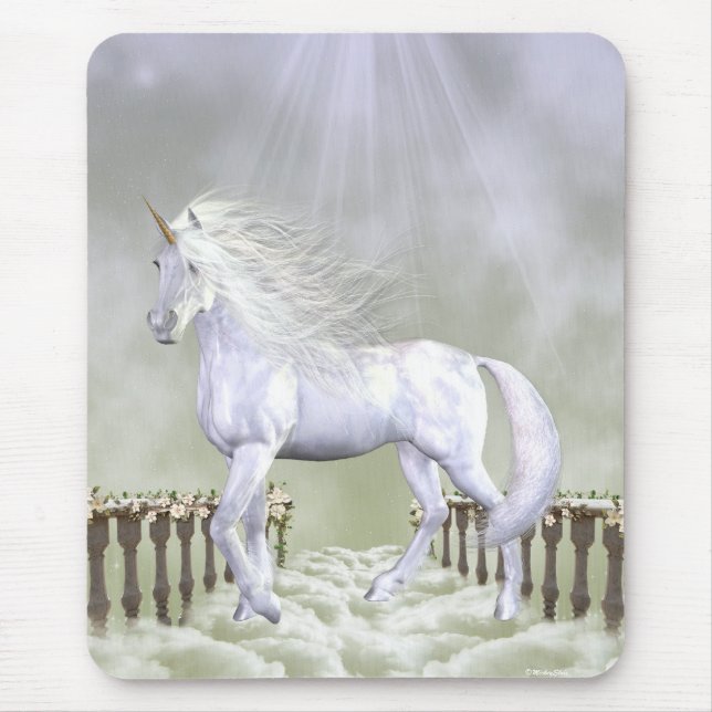 Unicorn White Beauty Mouse Pad (Front)