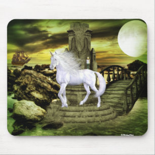 Unicorn White Beauty Mouse Pad