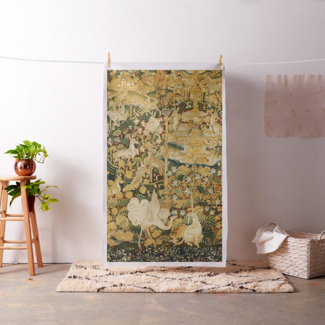 UNICORN,WHITE GRYPHON,ANIMALS,FANTASY FLOWERS FABRIC (In Situ)