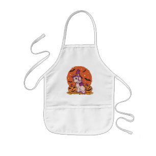 Unicorn Witch Happy Halloween Costume Kids Apron