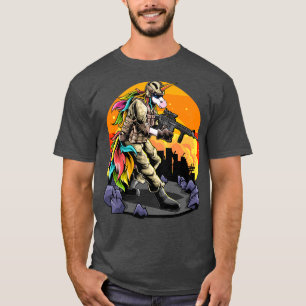 Unicorn With A Gun Funny Unicorn Lover T-Shirt
