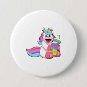 Unicorn with Baby bottle.PNG 7.5 Cm Round Badge