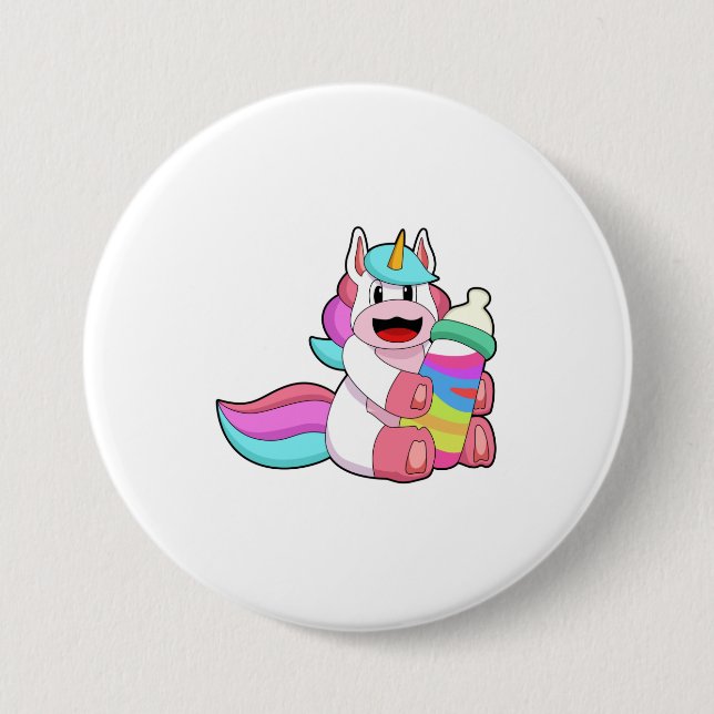 Unicorn with Baby bottle.PNG 7.5 Cm Round Badge (Front)
