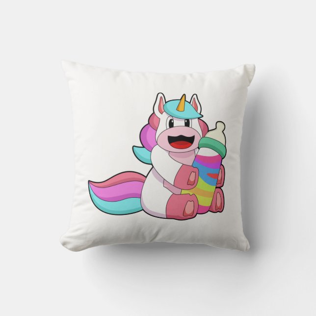 Unicorn with Baby bottle.PNG Cushion (Front)