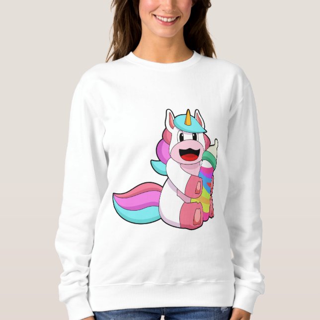 Unicorn with Baby bottle.PNG Sweatshirt (Front)