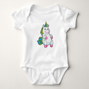 Unicorn with big Belly Baby Bodysuit