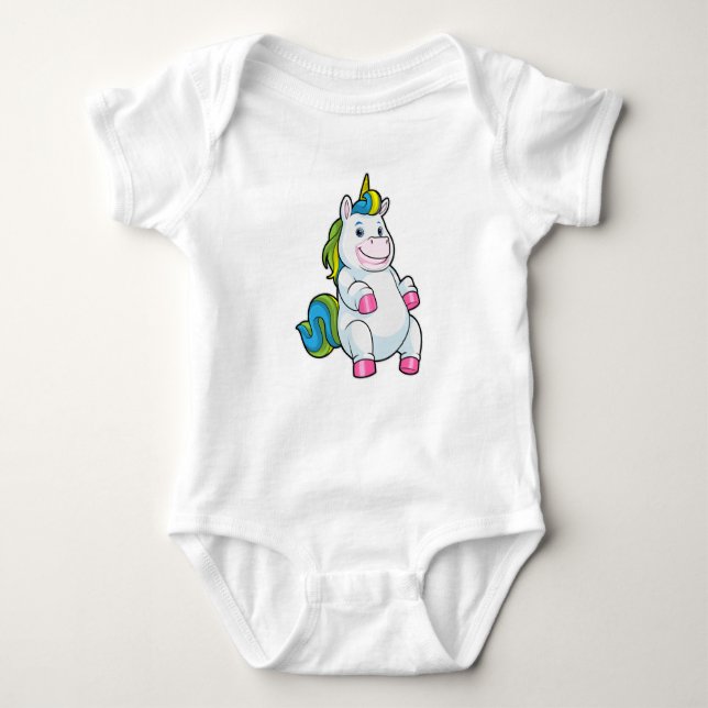 Unicorn with big Belly Baby Bodysuit (Front)