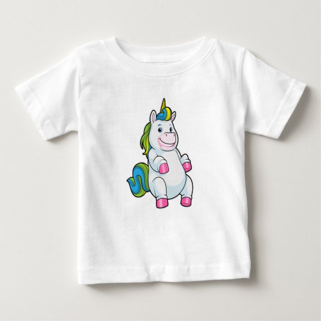 Unicorn with big Belly Baby T-Shirt (Front)