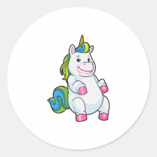 Unicorn with big Belly Classic Round Sticker
