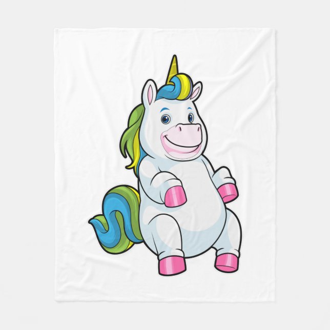 Unicorn with big Belly Fleece Blanket (Front)