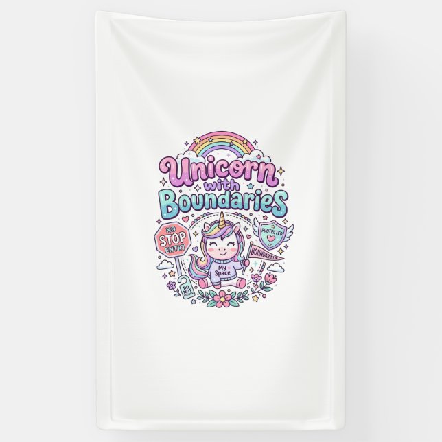 Unicorn with Boundaries Charming Apparel Graphic_1 Banner (Vertical)