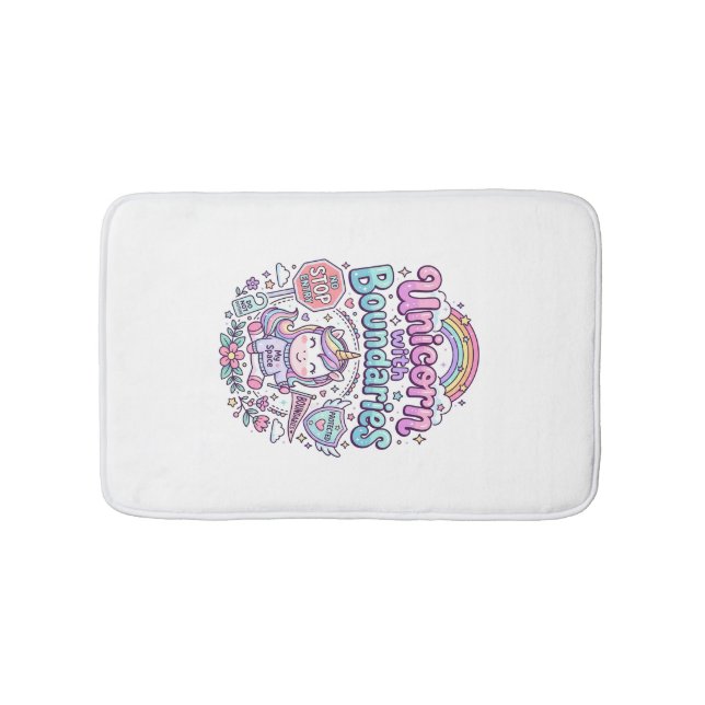 Unicorn with Boundaries Charming Apparel Graphic_1 Bath Mat (Front)