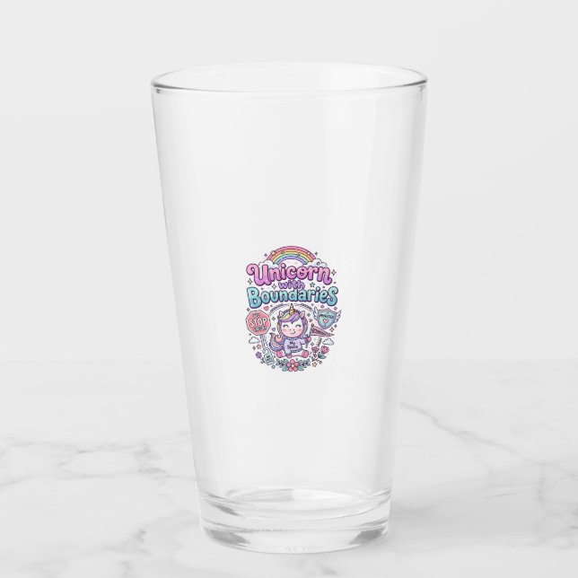 Unicorn with Boundaries Charming Apparel Graphic_1 Glass (Front)
