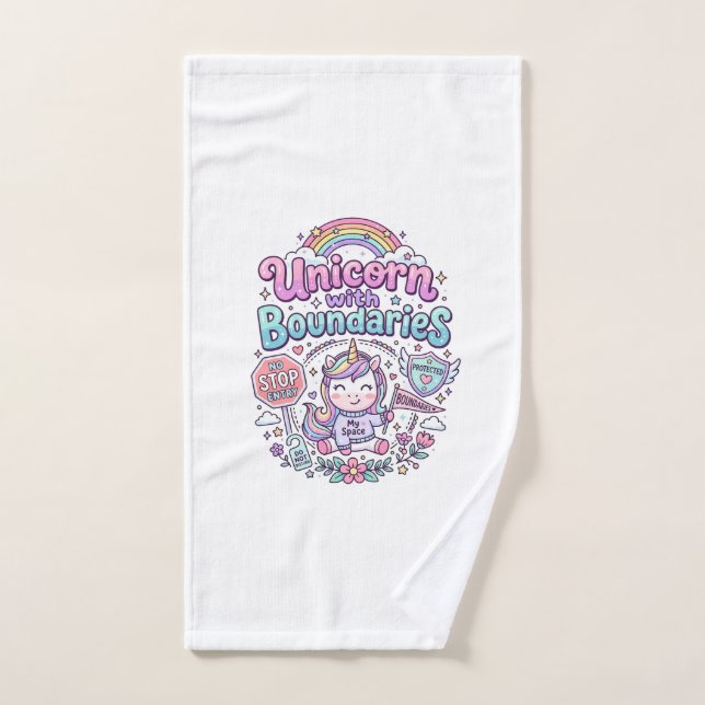 Unicorn with Boundaries Charming Apparel Graphic_1 Hand Towel (Hand Towel)