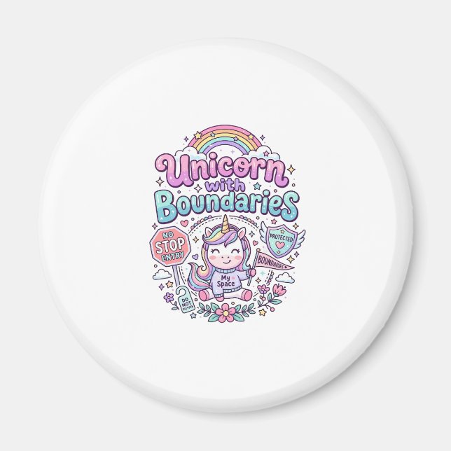 Unicorn with Boundaries Charming Apparel Graphic_1 Magnet (Front)