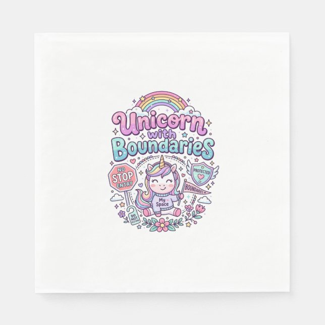Unicorn with Boundaries Charming Apparel Graphic_1 Napkin (Front)