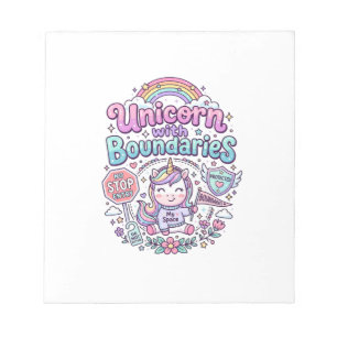 Unicorn with Boundaries Charming Apparel Graphic_1 Notepad