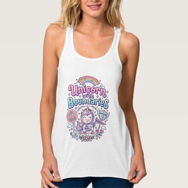 Unicorn with Boundaries Charming Apparel Graphic_1 Singlet (Front)