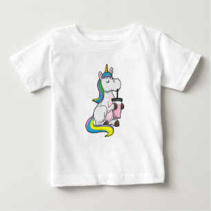Unicorn with Bubble Tea Baby T-Shirt